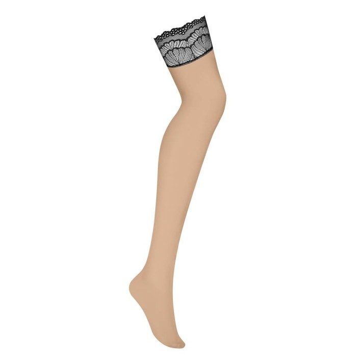 Ciorapi Sexy Cu Dantela Isabellia, Transparent+negru, S/m