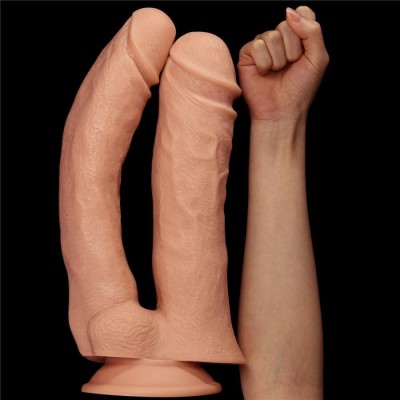 Dildo Xxl Dublu Realistic Mega Double, Natural, 30.4 Cm