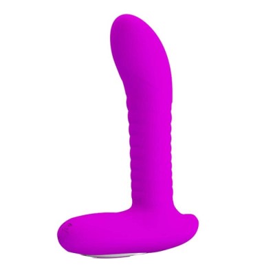 Vibrator Anal Cu Bile Rotative Si Telecomanda, Violet, 15.5 Cm