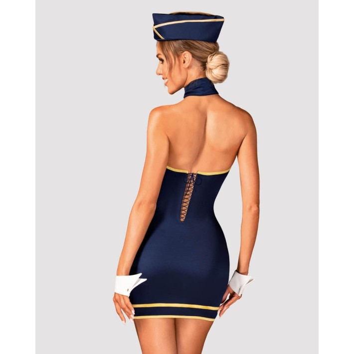 Costum Stewardesa Sexy, Bleumarin + Alb, M/l