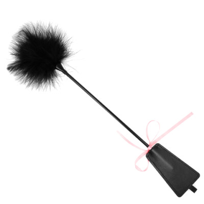 Cravasa Cu Puf Si Funda Roz Kink Neagra 49 Cm