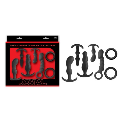 Vibratoare Seturi, Set Jucarii Erotice Cuplu Jovial, Negru, 7 Piese, pasiune.ro