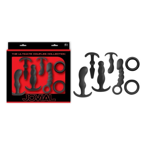 set, Set Jucarii Erotice Cuplu Jovial, Negru, 7 Piese, pasiune.ro