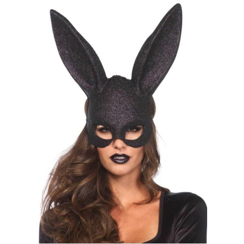 black, Glitter Masquerade Rabbit Mask Black, pasiune.ro