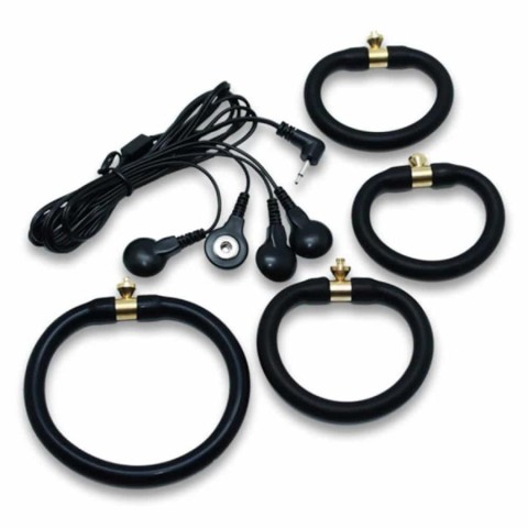 Accesorii vibratoare, Set 4 Inele Pentru Electrostimulare, Negru, pasiune.ro