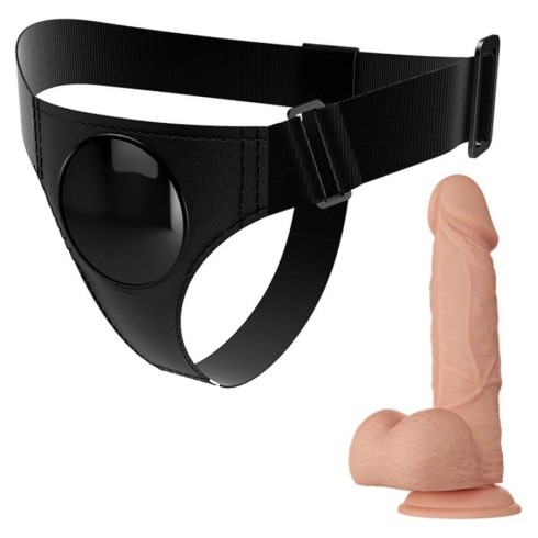 pretty, Ham Strap-on Universal + Dildo Jerry Harness Briefs, Natural, 19 Cm, pasiune.ro
