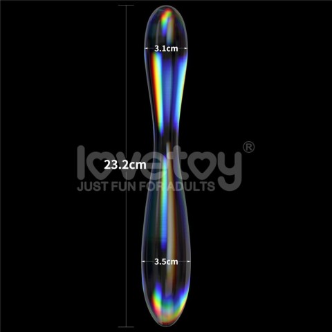 Dildouri Sticlametal, Dildo Sticla Twilight Gleam Glass Dildo- Double Delight, Transparent, 23 Cm, pasiune.ro