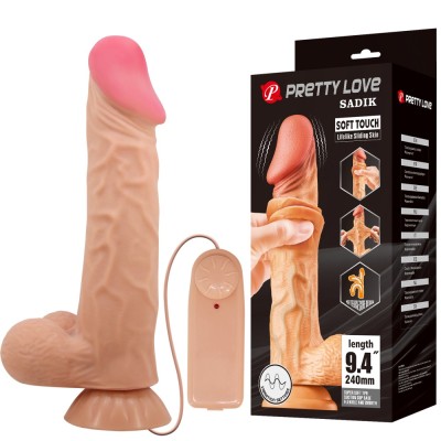Vibrator Realistic Cu Telecomanda Sadik, Natural, 24 Cm