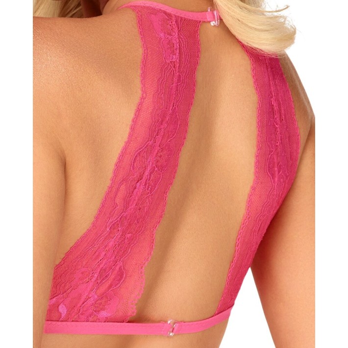 Set 2 Piese Sutien + Chilot Kissable Din Dantela Roz 4