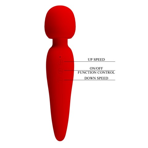 Magic Wand, Vibrator Bagheta Meredith, Rosu, 21.5 Cm, pasiune.ro