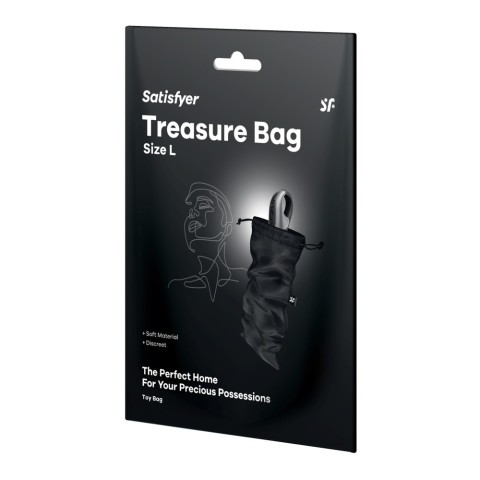 Accesorii vibratoare, Saculet Transport Jucarii Erotice Treasure Bag, L, Negru, pasiune.ro