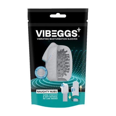 naughty, Vibeggs - Naughty Nubs - Vibrating Masturbation Sleeve - White, pasiune.ro