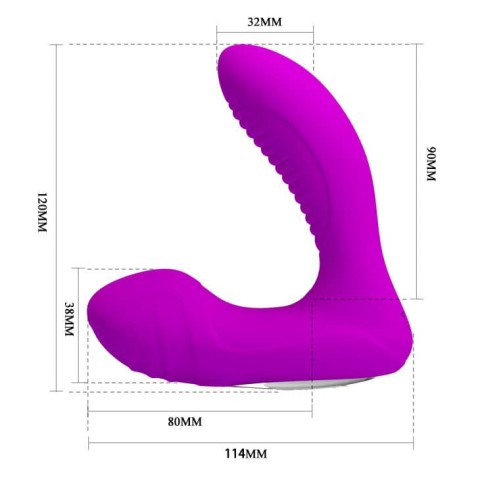Jucarii Barbati, Stimulator Prostata Cu Functie Incalzire Lillian, Violet, 12 Cm, pasiune.ro