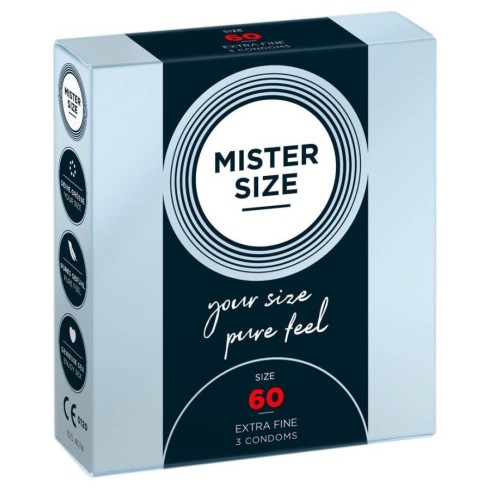 latex, Mister Size 60 Mm Condoms 3 Pieces, pasiune.ro
