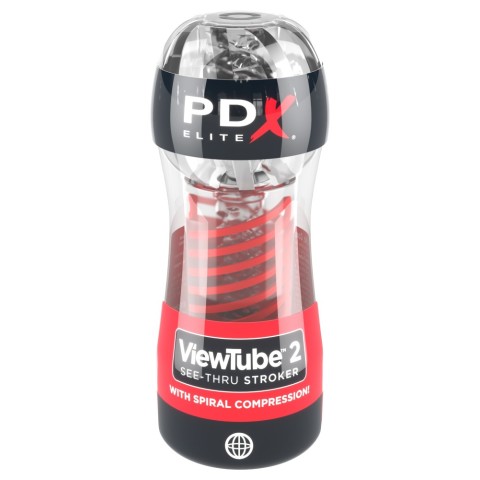 Pipedream - PDX Elite, Masturbator Cu Compresie Spirala Viewtube 2  Clear, pasiune.ro