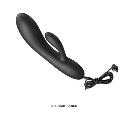 Vibrator Rabbit Matt, Negru, 17 Cm