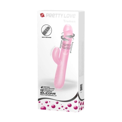 Vibrator Rabbit Cu Rotatii Truman, Roz, 23.5 Cm