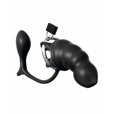 Pipedream - Anal Fantasy Elite Collection, Cusca Pentru Penis/ Dispozitiv De Castitate Cu Dop Anal Ass-gasm Cock Blocker, Negru, pasiune.ro