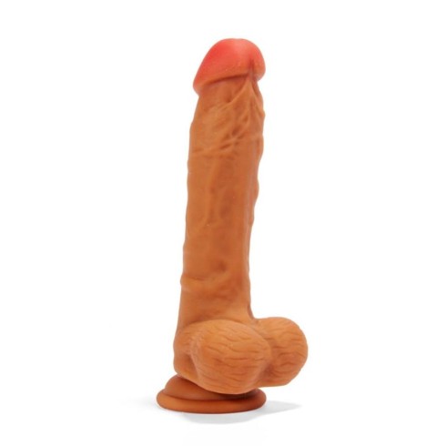 x-men, Dildo Realistic Dublu-stratificat, Brun, 21 Cm, pasiune.ro
