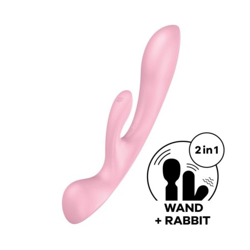 vibrator, Vibrator Rabbit Triple Oh, Roz, 23 Cm, pasiune.ro