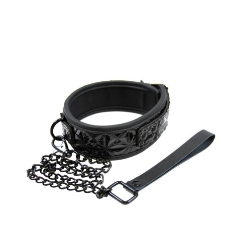 Accesorii sexuale, Zgarda Si Lesa Sinful Collar, Negru, pasiune.ro
