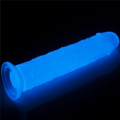  Dildo Clasic Fosforescent Lumino Play, Alb, 20 Cm