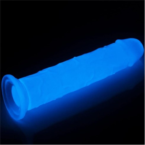 21,  Dildo Clasic Fosforescent Lumino Play, Alb, 20 Cm, pasiune.ro