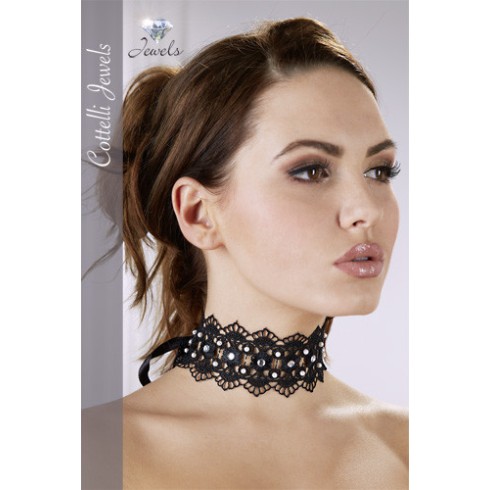 colier, Colier Tip Choker Din Broderie Si Cristale, pasiune.ro