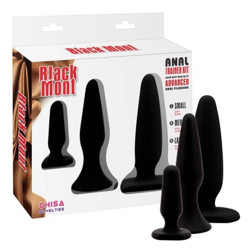 Set 3 Dopuri Anale Black Mont Anal Trainer Kit, Negru