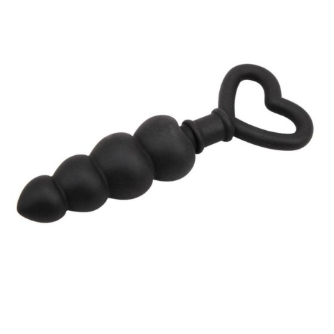 Dildouri Anale, Dop Anal Beaded Luv Probe, Negru, 15.5 Cm, pasiune.ro