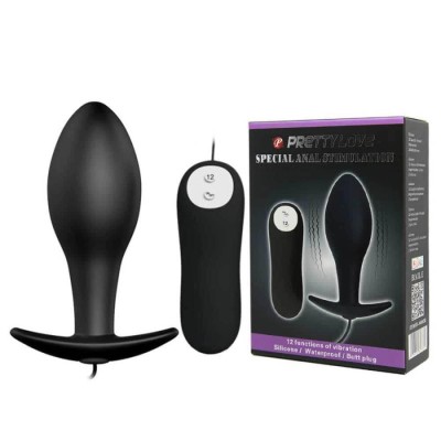 Dop Anal Cu Vibratii, Negru, 8.5 Cm
