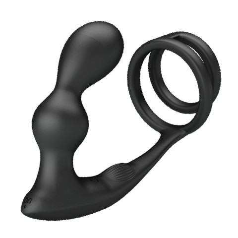 Vibratoare Anale, Dop Anal Cu Inel Penis Si Vibratii Marshall, Negru, 9 Cm, pasiune.ro