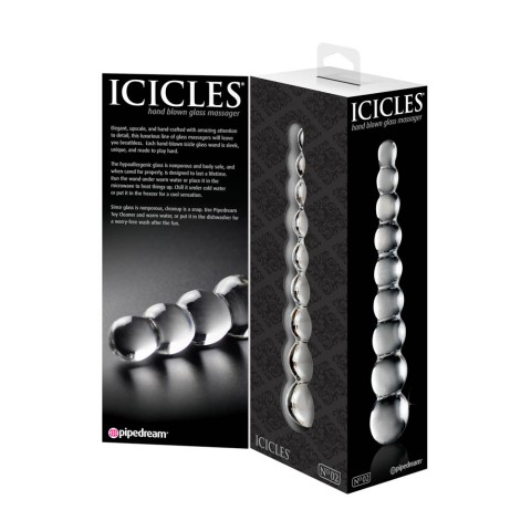Pipedream - Icicles, Dildo Clasic Din Sticla Icicles No. 02, pasiune.ro