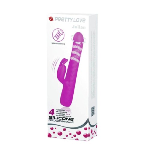 pretty, Vibrator Cu Rotatii Julian, Mov, 17.5 Cm, pasiune.ro