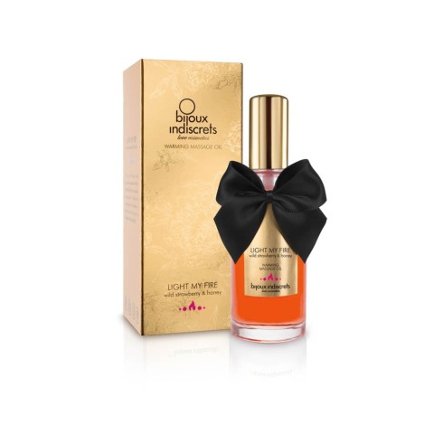 Uleiuri masaj si creme, Ulei De Masaj Cu Efect De Caldura Light My Fire (aroma Capsune Salbatice + Miere), 100 Ml, pasiune.ro