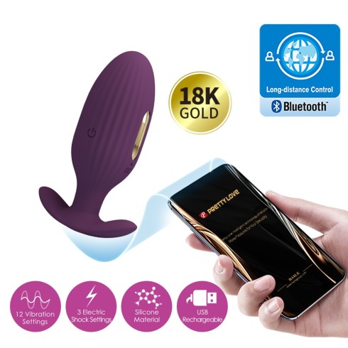 anal, Vibrator Anal Cu Electro-stimulare Jefferson, Violet, 9 Cm, pasiune.ro