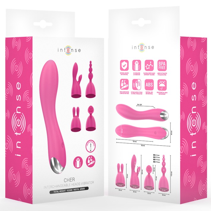 Vibrator Cher Intense, Capete Interschimbabile Roz 7