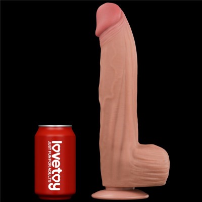Dildo Ultra Realistic King Sized Sliding Skin Dual Layer Dong, Natural, 30 Cm