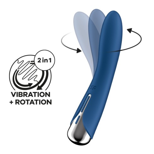 vibrator, Vibrator Cu Rotatii Spinning Vibe 1, Albastru, 17,8 Cm, pasiune.ro