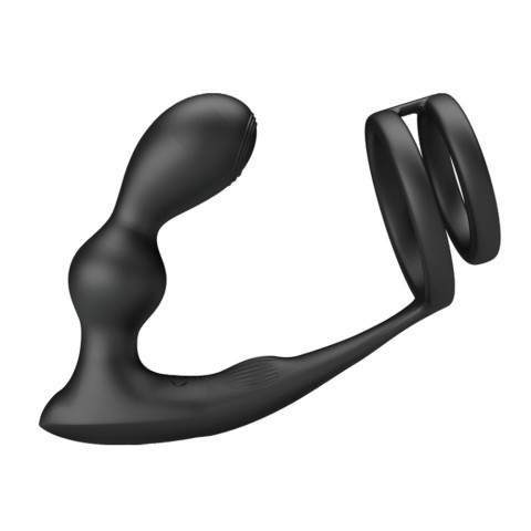 Vibratoare Anale, Dop Anal Cu Inel Penis Si Vibratii Marshall, Negru, 9 Cm, pasiune.ro