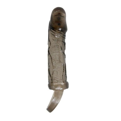 manson, Extensie/manson Penis Cu Vibratii, Fumuriu, 13.5 Cm, pasiune.ro