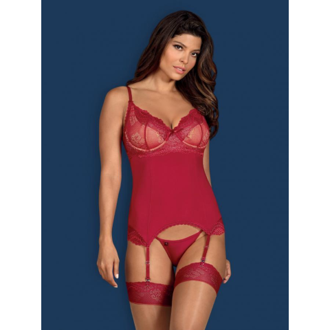 Corsete, Corset Sexy Rosalyne - Rosu L/xl, S-m, pasiune.ro