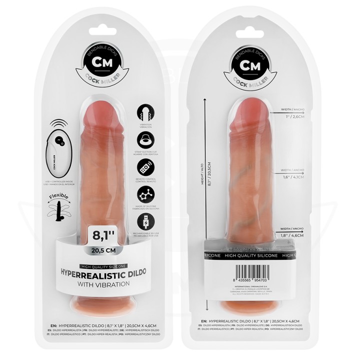 Vibrator Realist Cock Miller Cu Ventuza Si Telecomanda, 20.5 Cm 8