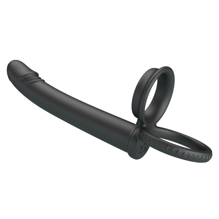 Inel Penis Cu Dildo Anal Moses, Negru, 13 Cm 7