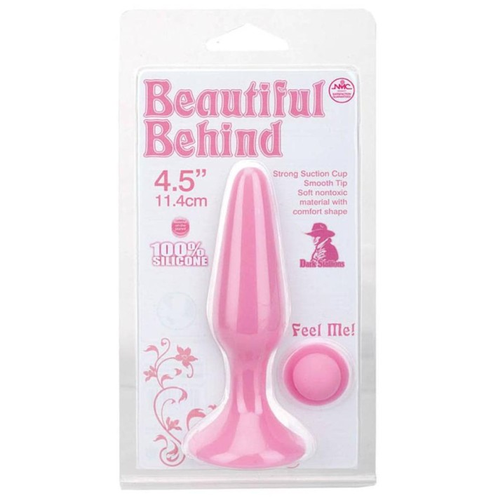 Dop Anal Beautiful Behind Silicone, Roz, 11 Cm