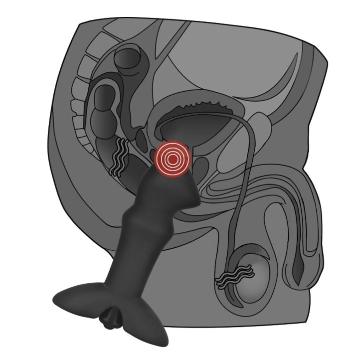 Vibrator Anal Indulgence Collection Prostate Stud, Negru, 11 Cm