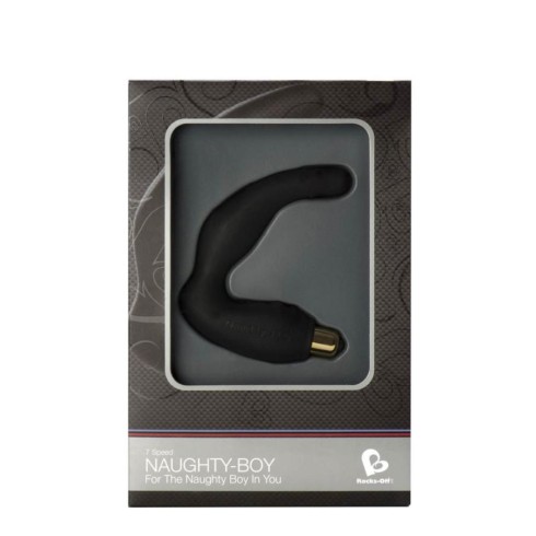 naughty, Vibrator Anal Naughty-boy 7 Viteze, Negru, 11.5 Cm, pasiune.ro