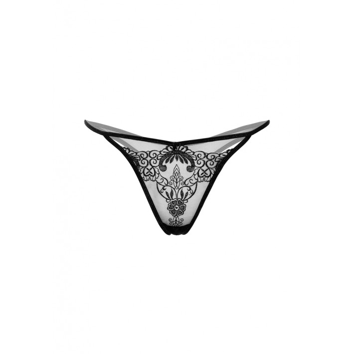 Tanga Sexy Cu Broderie Florala Daring Intimates Negru 7