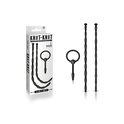 set, Set Dilatatoare Uretrale Knot-knot Silicone Urethral Sounding Kit Ii, Negru, pasiune.ro
