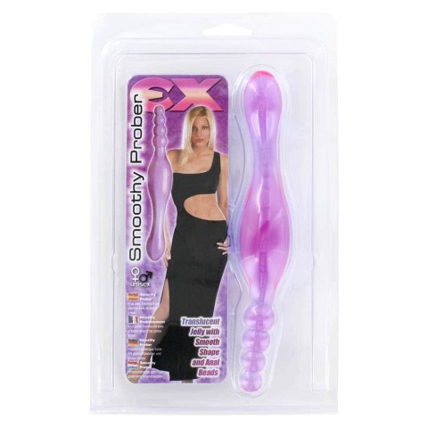 Dildouri Anale, Dildo Dublu Smoothy Prober Lavender, Lila. 20 Cm, pasiune.ro